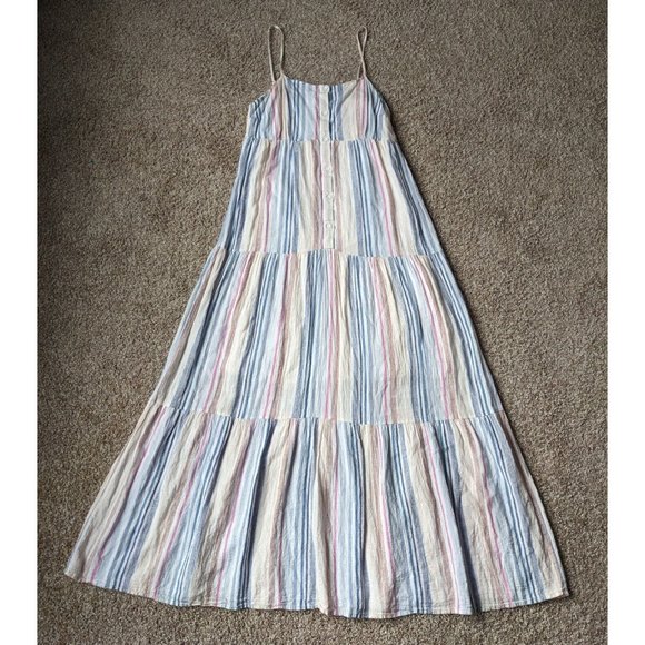 Splendid Summer Women's Multi Color Stripped Tiered Maxi Dress - Size Small - Picture 6 of 9